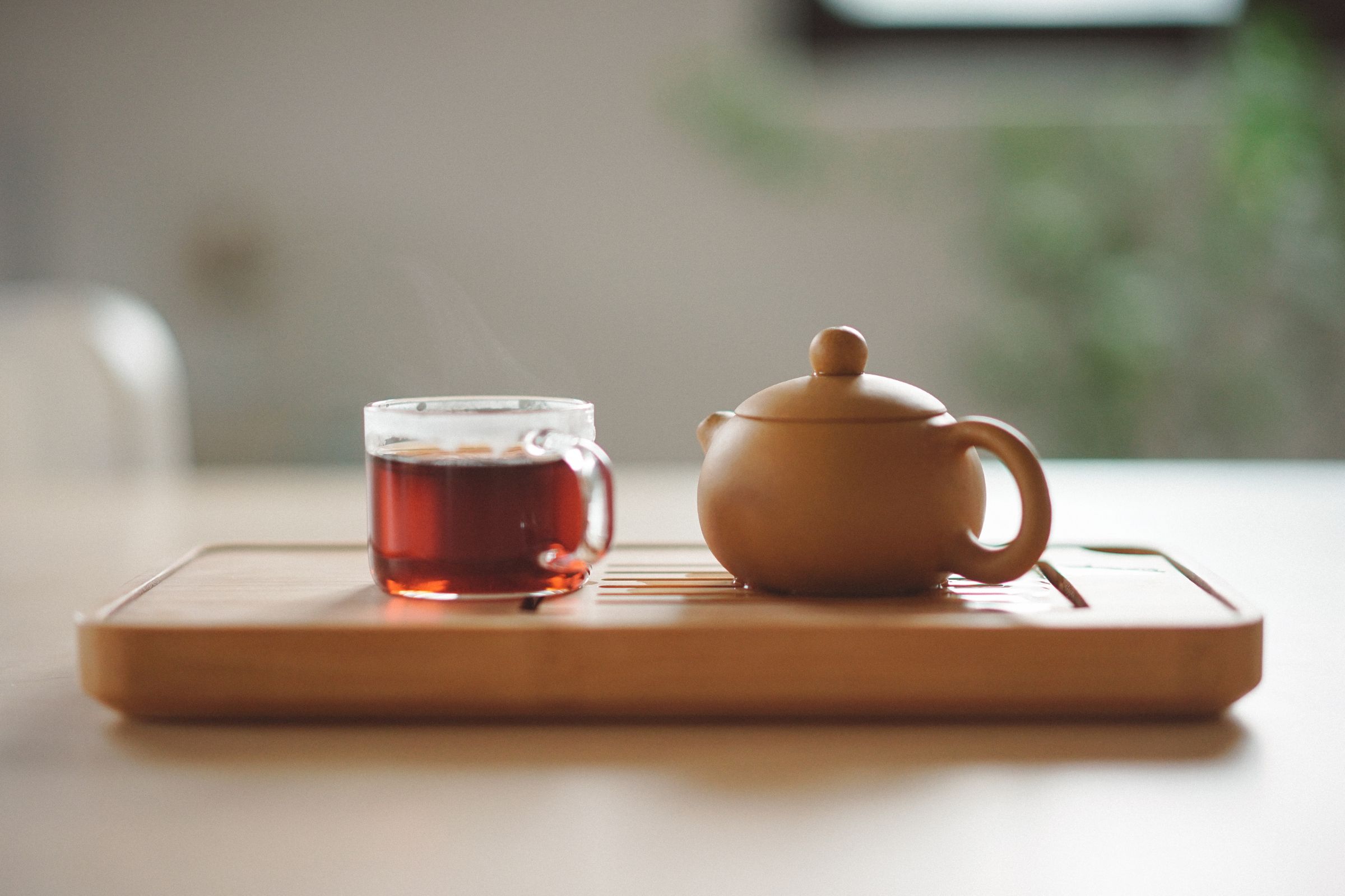 Teapot and cup of tea